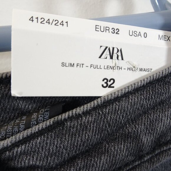 ZARA Slim Full Length Midweek Grey Jeans NEW Size 0 Signature Denim - Picture 4 of 7